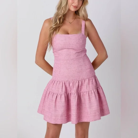 NWT Boutique Cecilia Pink Fit & Flare Mini Dress - Picture 13 of 14